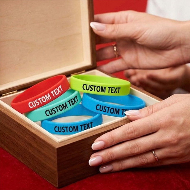 30pc Custom Silicone Bracelets Set, Personalised Gift